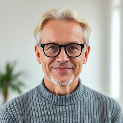 Illustrative profile portrait of Lars E.